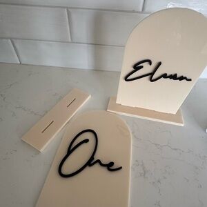 Elegant Cream Wedding Table Numbers
